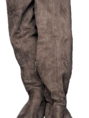 Dream Pairs Tall Brown Suede Heeled Boots